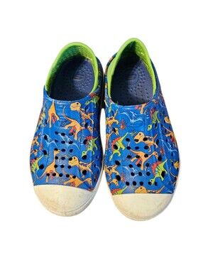 Kids Blue Dinosaur Slip-On Shoes Sketchers Size 9